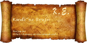 Kanász Ervin névjegykártya